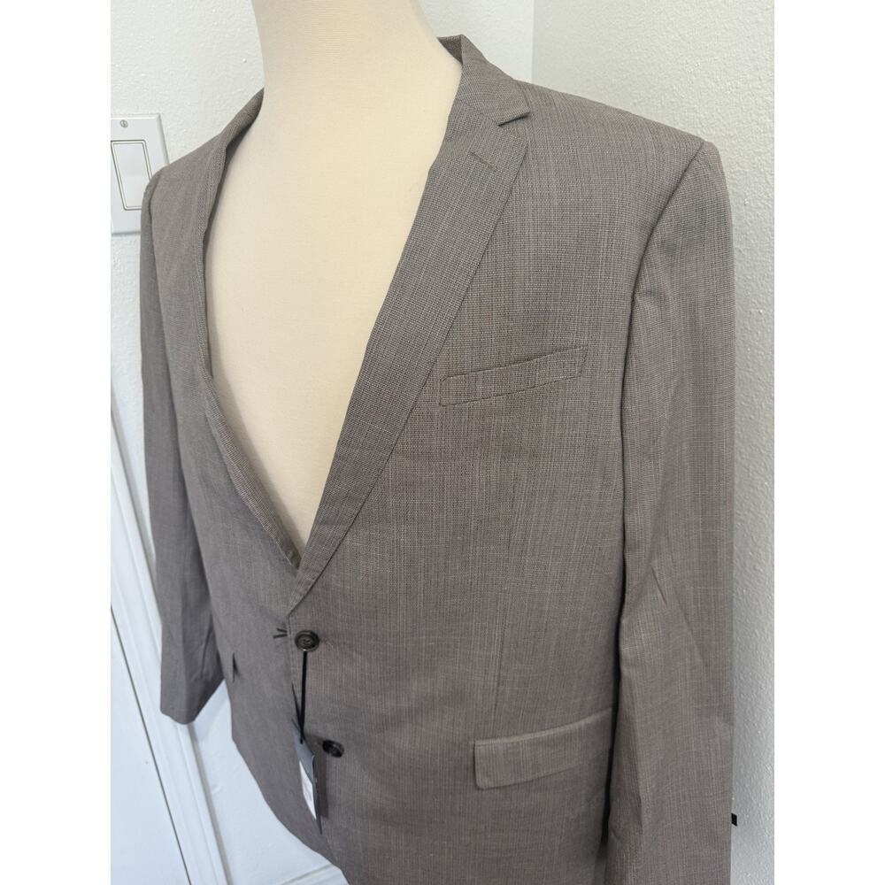Johnny Bigg Men's Rossi Textured Stretch Blazer Size 48 NWT Mocha - Picture 2 of 7